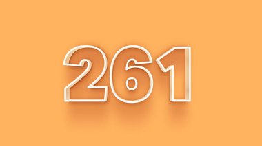 Sarı arkaplandaki 3d 261 sayısının gösterimi