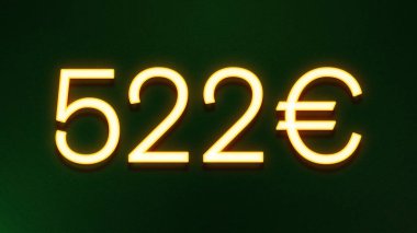 Koyu arkaplanda 522 avroluk altın ışık simgesi