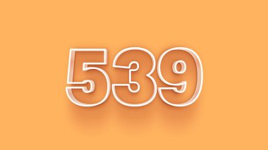 Sarı arkaplandaki 3d 539 sayısının resmi