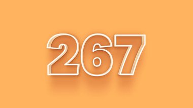 Sarı arkaplandaki 3d 267 sayısının gösterimi