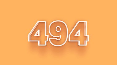 Sarı arkaplandaki 3d 494 sayısının gösterimi