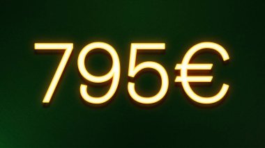 Koyu arkaplanda 795 avroluk altın ışık simgesi