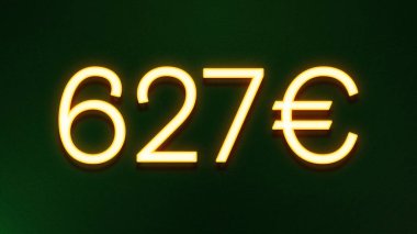 Koyu arkaplanda 627 avroluk altın ışık simgesi