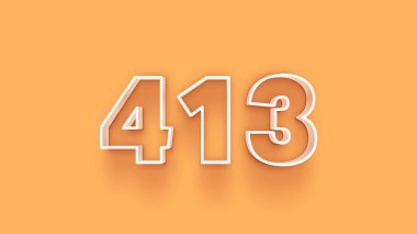 Sarı arkaplandaki 3d 413 sayısının gösterimi