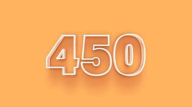 Sarı arkaplandaki 3d 450 sayısının gösterimi