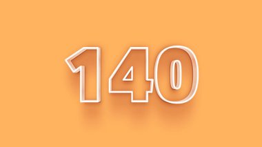 Sarı arkaplandaki 3d 140 sayısının resmi