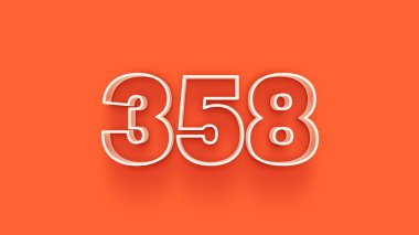 Turuncu arkaplandaki 3d 358 sayısının resmi