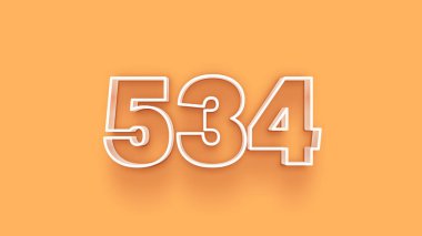 Sarı arkaplandaki 3d 534 sayısının gösterimi