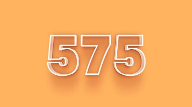 Sarı arkaplandaki 3d 575 sayısının resmi