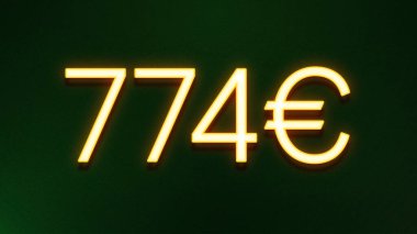 Koyu arkaplanda 774 avroluk altın ışık simgesi