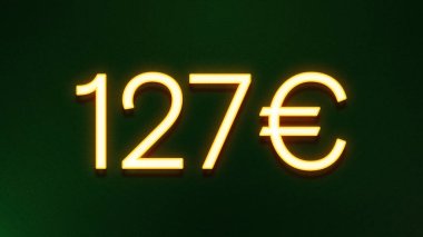 Koyu arkaplanda 127 avroluk altın ışık simgesi