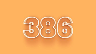 Sarı arkaplandaki 3d 386 sayısının resmi