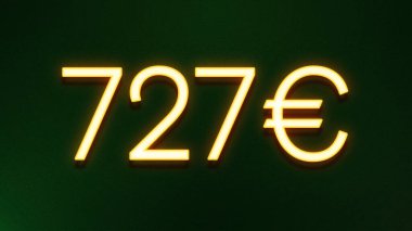 Koyu arkaplanda 727 avroluk altın ışık simgesi