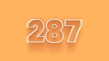 Sarı arkaplandaki 3d 287 sayısının gösterimi