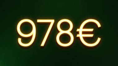Koyu arkaplanda 978 avroluk altın ışık simgesi