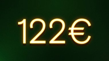 Koyu arkaplanda 122 avroluk altın ışık simgesi