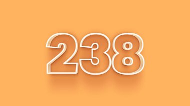 Sarı arkaplandaki 3d 238 sayısının resmi