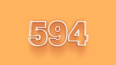 Sarı arkaplandaki 3d 594 sayısının gösterimi