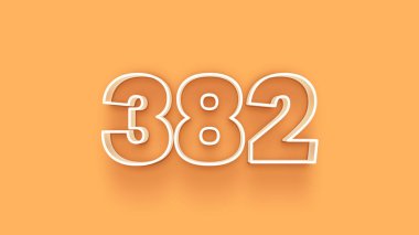 Sarı arkaplandaki 3d 382 sayısının gösterimi