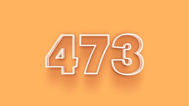 Sarı arkaplandaki 3d 473 sayısının gösterimi