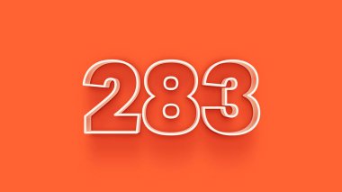 Turuncu arkaplandaki 3d 283 sayısının resmi