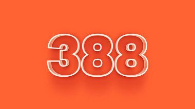 Turuncu arkaplandaki 3d 388 sayısının resmi