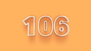 Sarı arkaplanda 3d 106 numaranın resmi