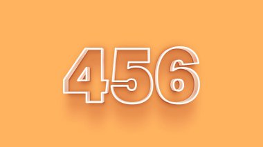 Sarı arkaplandaki 3d 456 sayısının gösterimi