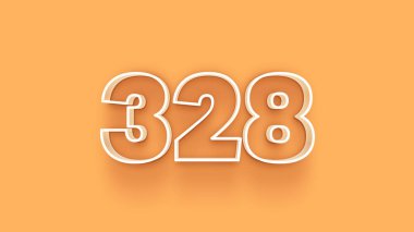 Sarı arkaplandaki 3d 328 sayısının gösterimi