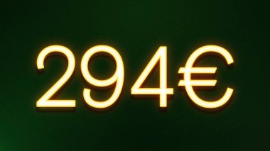 Koyu arkaplanda 294 avroluk altın ışık simgesi