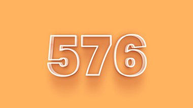 Sarı arkaplandaki 3d 576 sayısının gösterimi