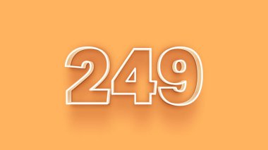 Sarı arkaplandaki 3d 249 sayısının gösterimi