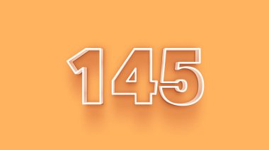 Sarı arkaplandaki 3d 145 sayısının resmi