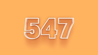 Sarı arkaplandaki 3d 547 sayısının gösterimi
