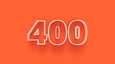 Turuncu arkaplanda 3d 400 rakamı