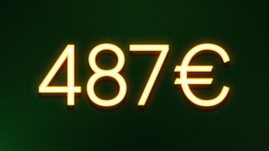 Koyu arkaplanda 487 avroluk altın ışık simgesi