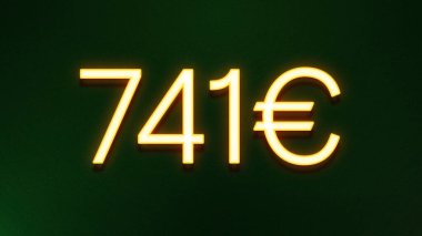 Koyu arkaplanda 741 avroluk altın ışık simgesi