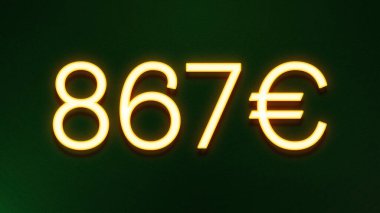 Koyu arkaplanda 867 avroluk altın ışık simgesi fiyat simgesi