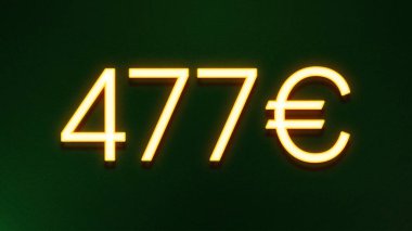 Koyu arkaplanda 477 avroluk altın ışık simgesi