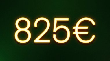 Koyu arkaplanda 825 avroluk altın ışık simgesi