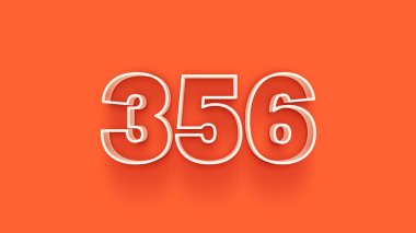 Turuncu arkaplandaki 3d 356 sayısının gösterimi