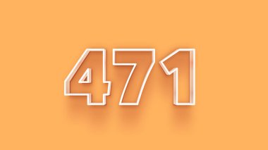 Sarı arkaplandaki 3d 471 sayısının gösterimi