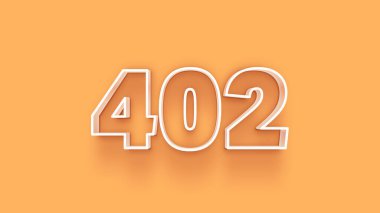 Sarı arkaplandaki 3d 402 sayısının gösterimi