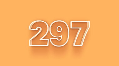 Sarı arkaplandaki 3d 297 sayısının gösterimi