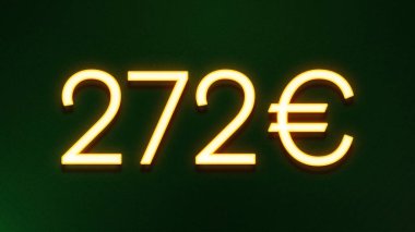 Koyu arkaplanda 272 avroluk altın ışık simgesi