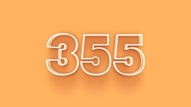 Sarı arkaplandaki 3d 355 sayısının resmi