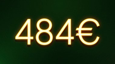 Koyu arkaplanda 484 avroluk altın ışık simgesi