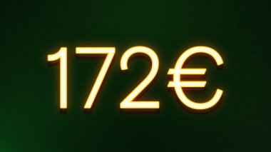 Koyu arkaplanda 172 avroluk altın ışık simgesi fiyat simgesi