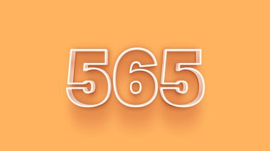 Sarı arkaplandaki 3d 565 sayısının gösterimi