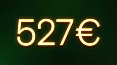 Koyu arkaplanda 527 avroluk altın ışık simgesi